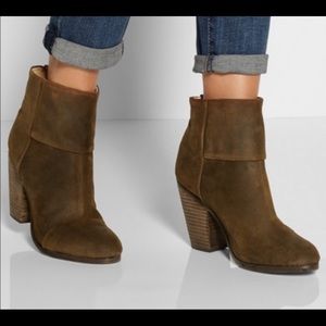 Rag & Bone Classic Newbury Ankle Boots Brown Suede Size 8.5 High Heel Booties